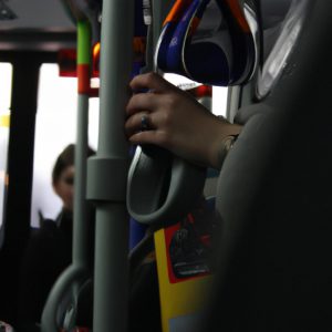 Person using public transportation